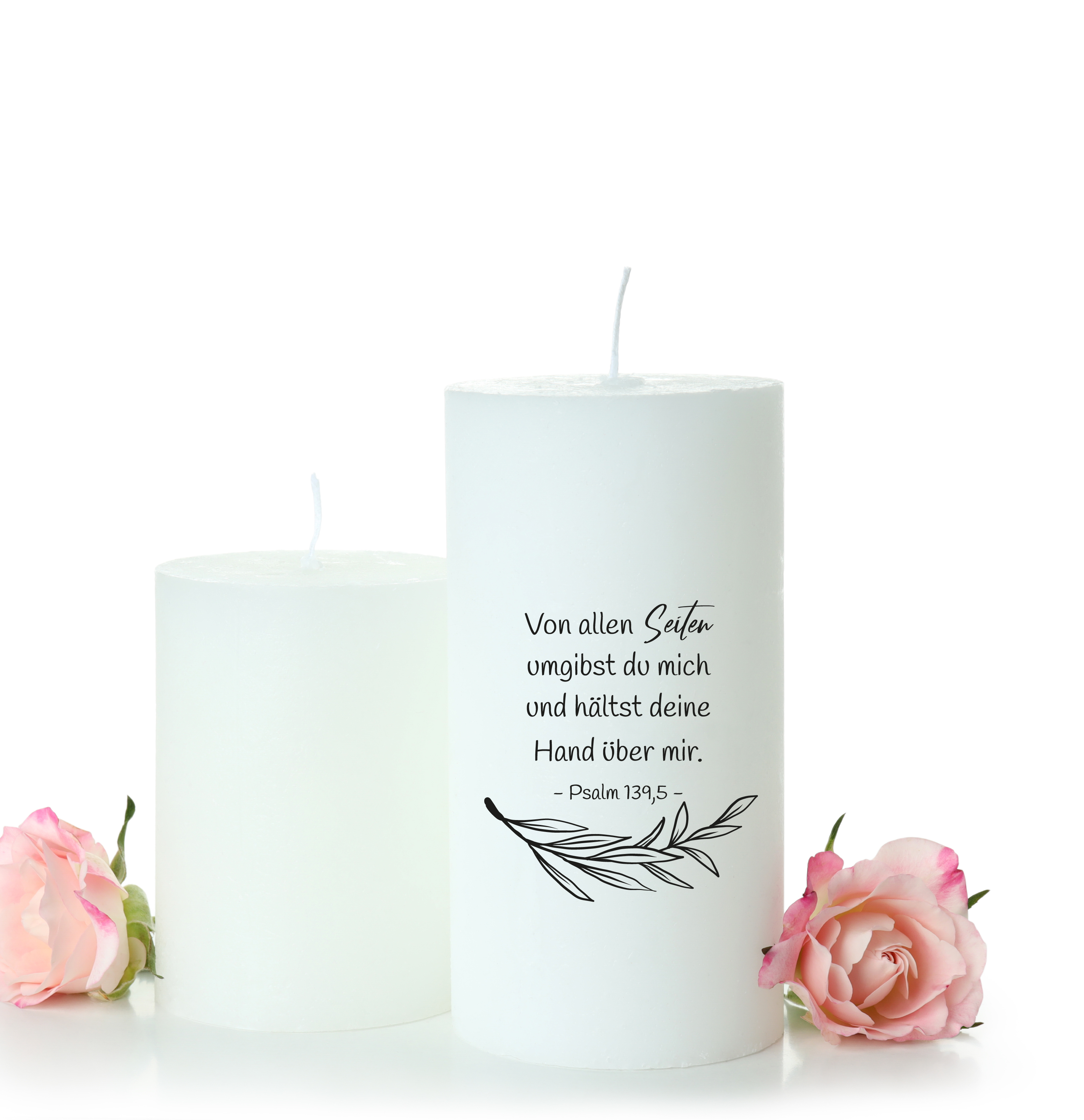 Florale Bibelvers-STEMPEL "Psalm 139,5 - Von allen Seiten umgibst du mich"