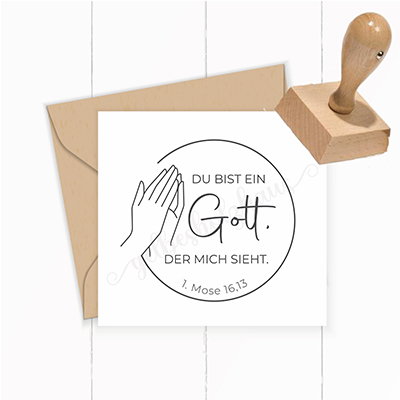 Jahreslosung 2023 STEMPEL - betende Hände "1.Mose16,13 - Du bist ein Gott, der mich sieht" - ST0029