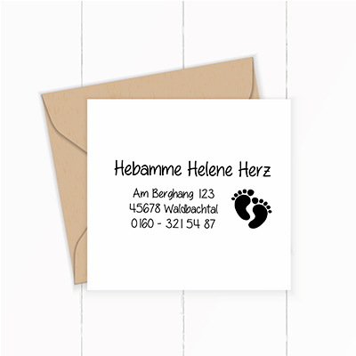 STEMPEL für Hebammen und Geburtshelfer "Füße" paßt perfekt ins Mutterpass-Feld - ST0030