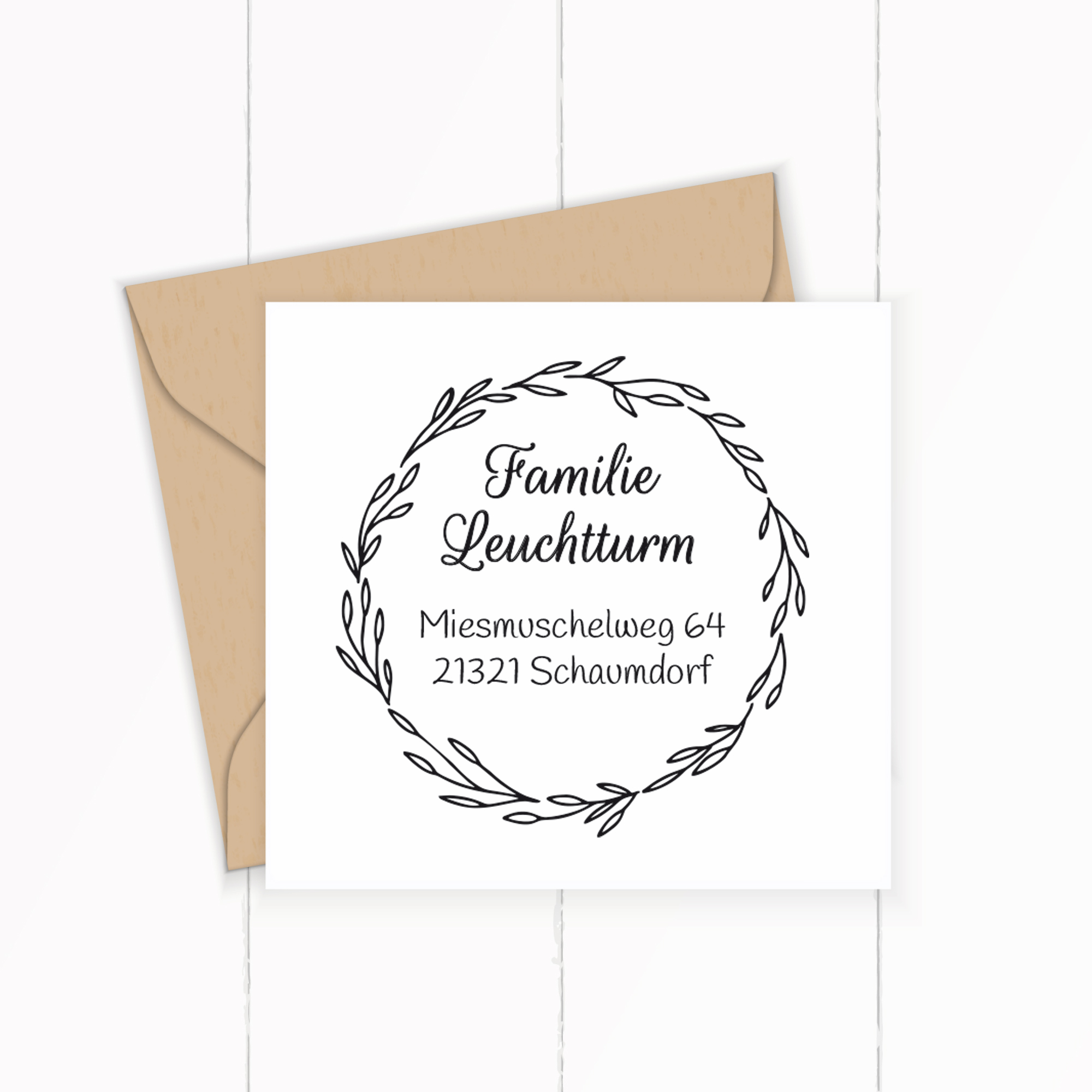 Personalisierter Adresstempel "Eukalyptus" | 4–10 cm  - ST0032