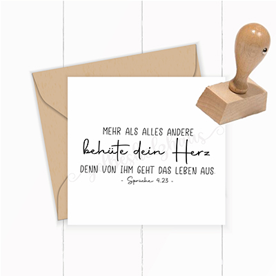 Bibelvers STEMPEL "Sprüche 4, 23 - behüte dein Herz" - ST0043