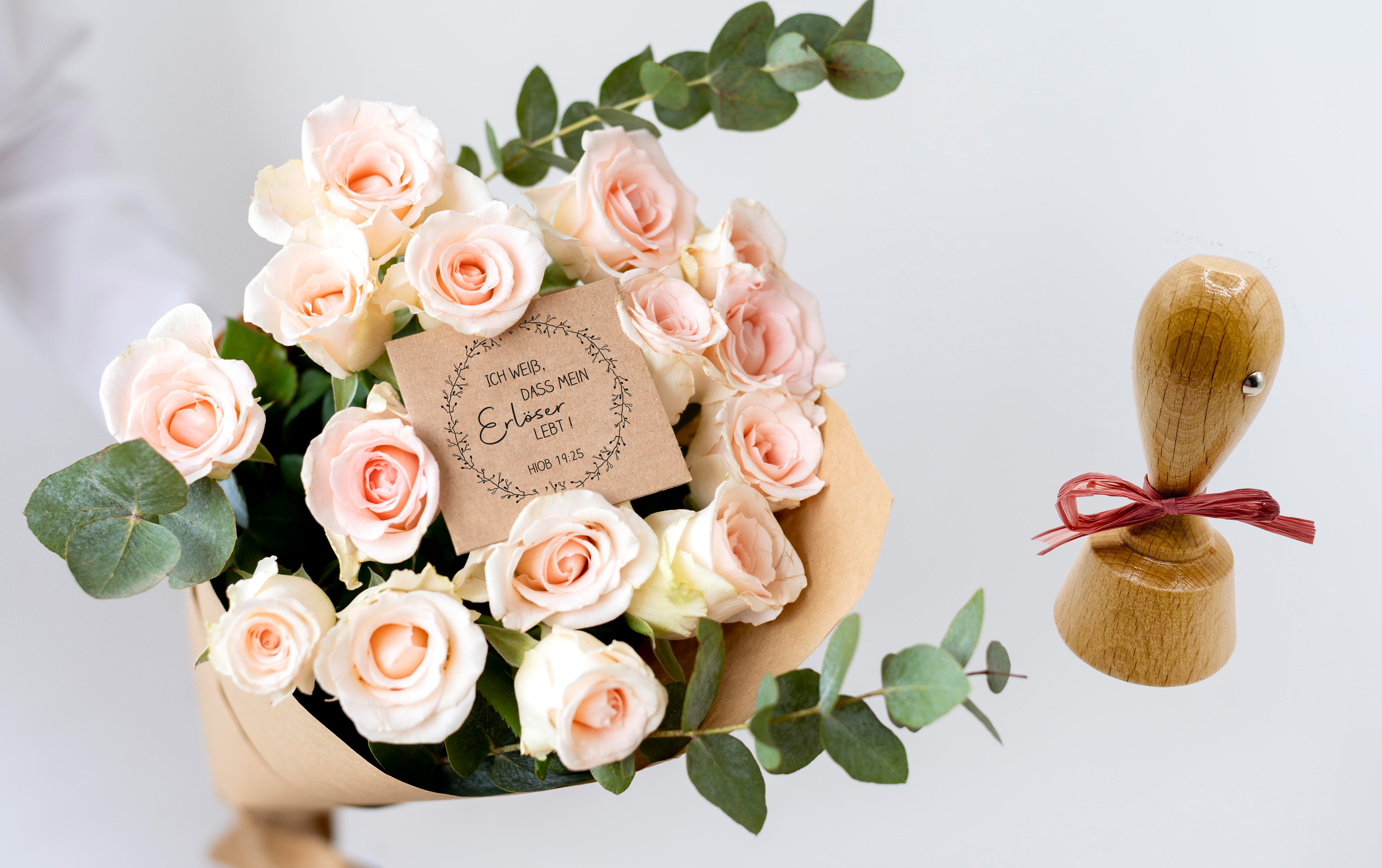 Bibelvers STEMPEL "Hiob 19, 25 - Ich weiß, dass mein Erlöser lebt!"