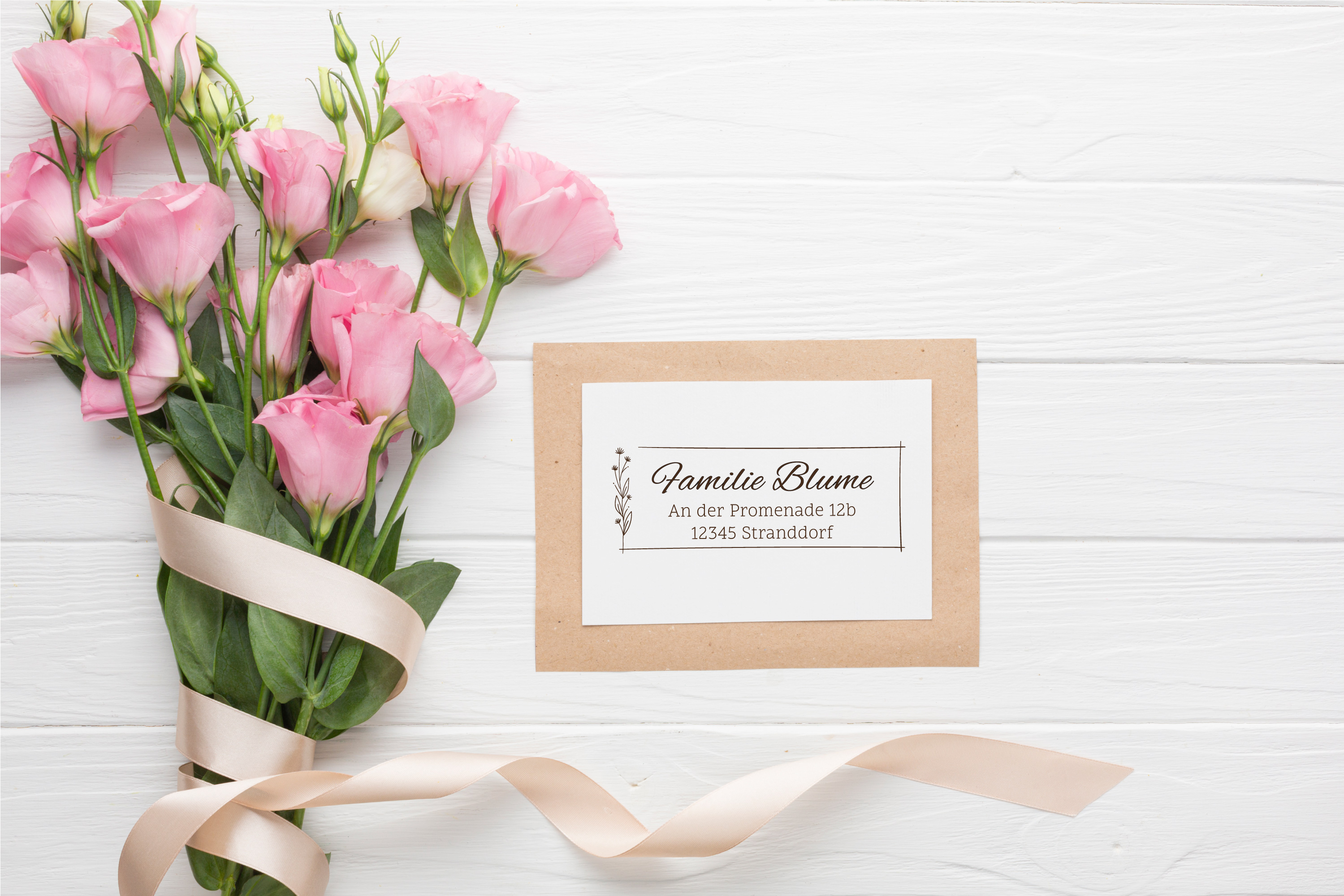 Personalisierter Adresstempel "Cosmea" | 58 x 22 mm 