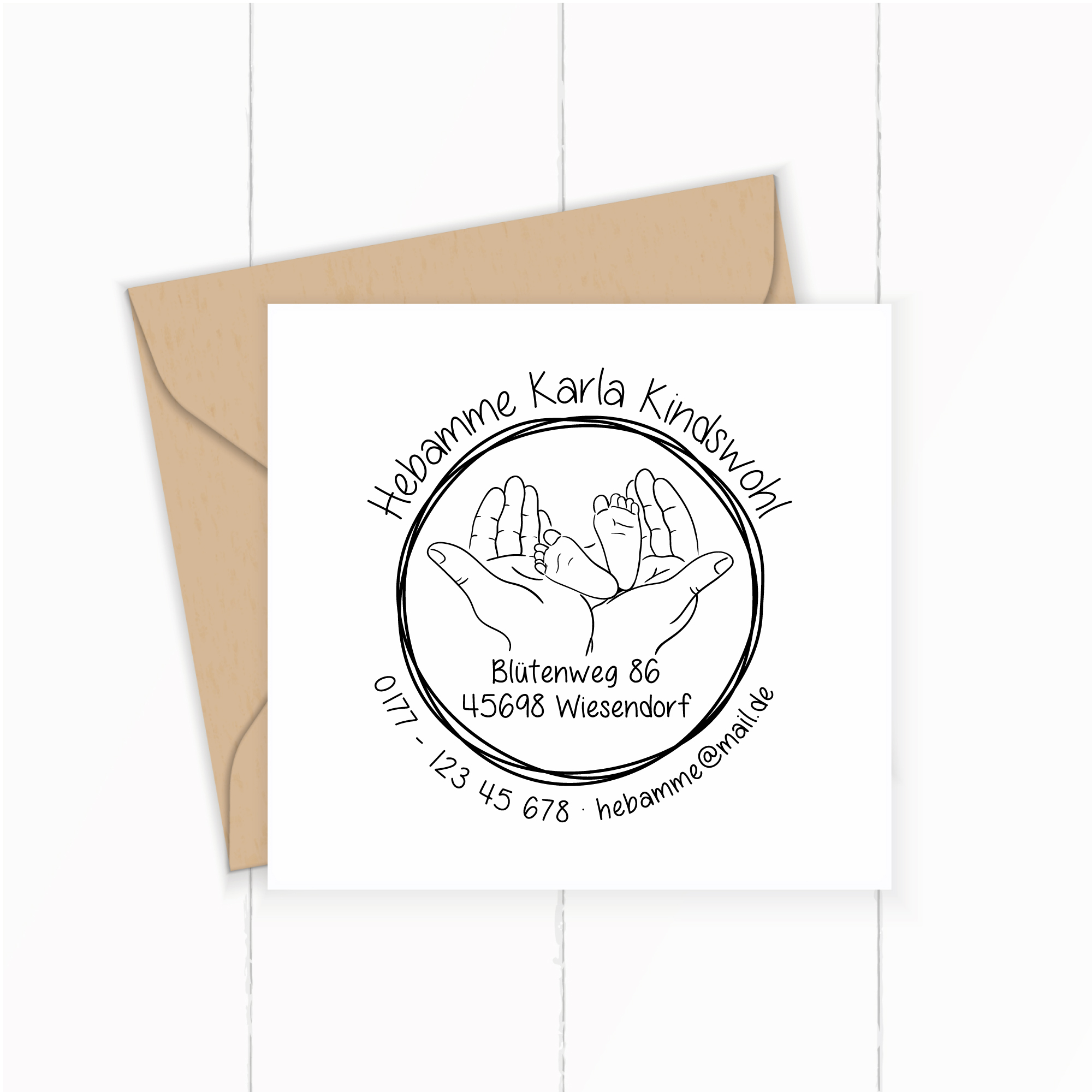AdressSTEMPEL für Hebammen und Geburtshelfer "Halt"
