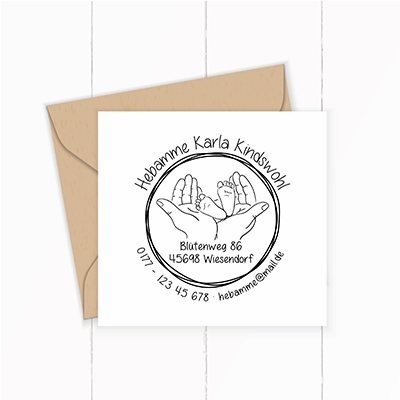 AdressSTEMPEL für Hebammen und Geburtshelfer "Halt"