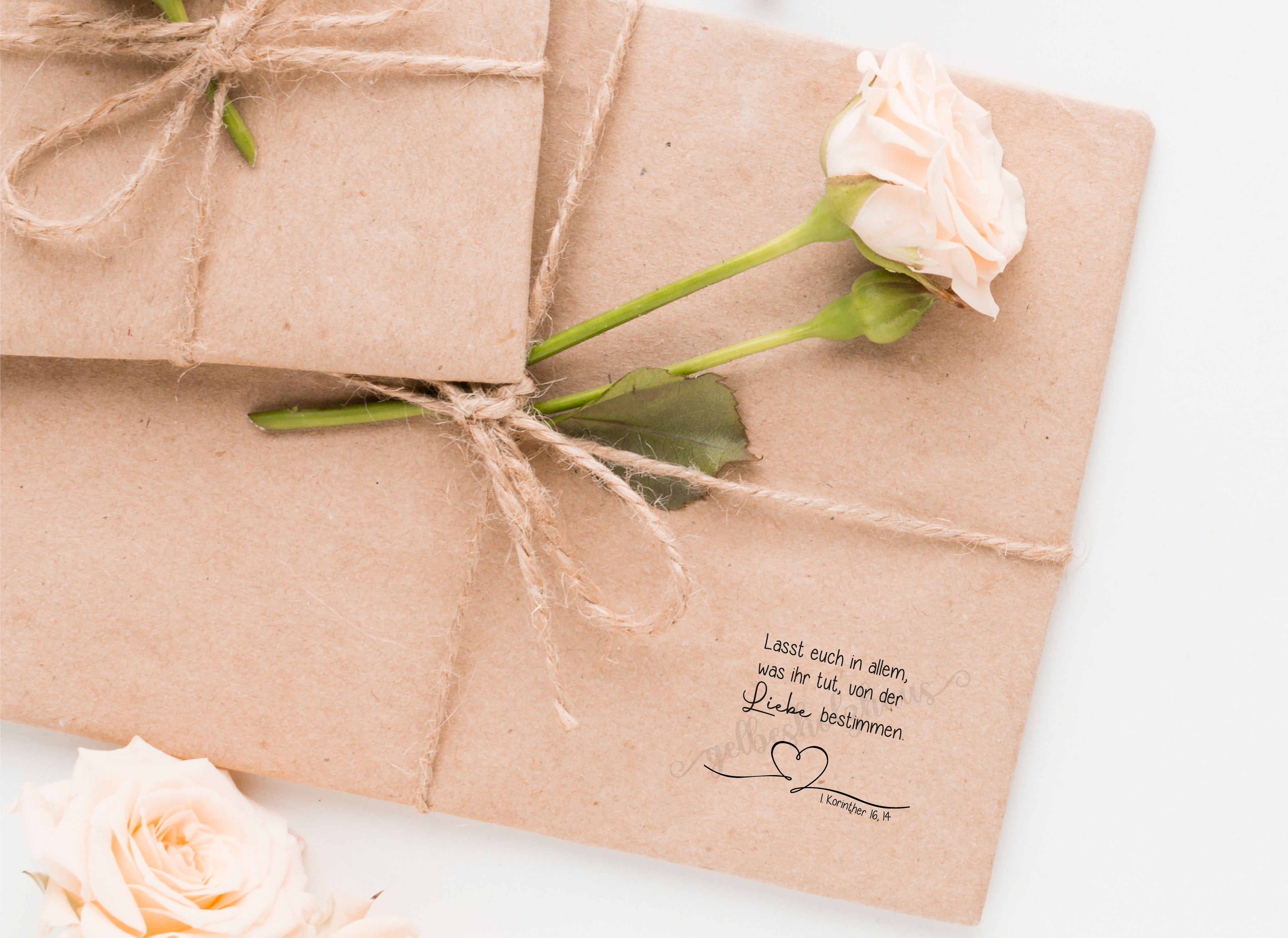 BibelversSTEMPEL "1. Korinther 16, 14 - lasst euch von der Liebe bestimmen"