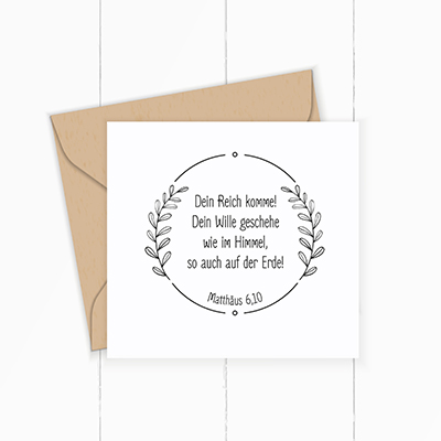 Floraler Bibelvers STEMPEL "Matthäus 6, 10 Dein Reich komme!" - ST0068