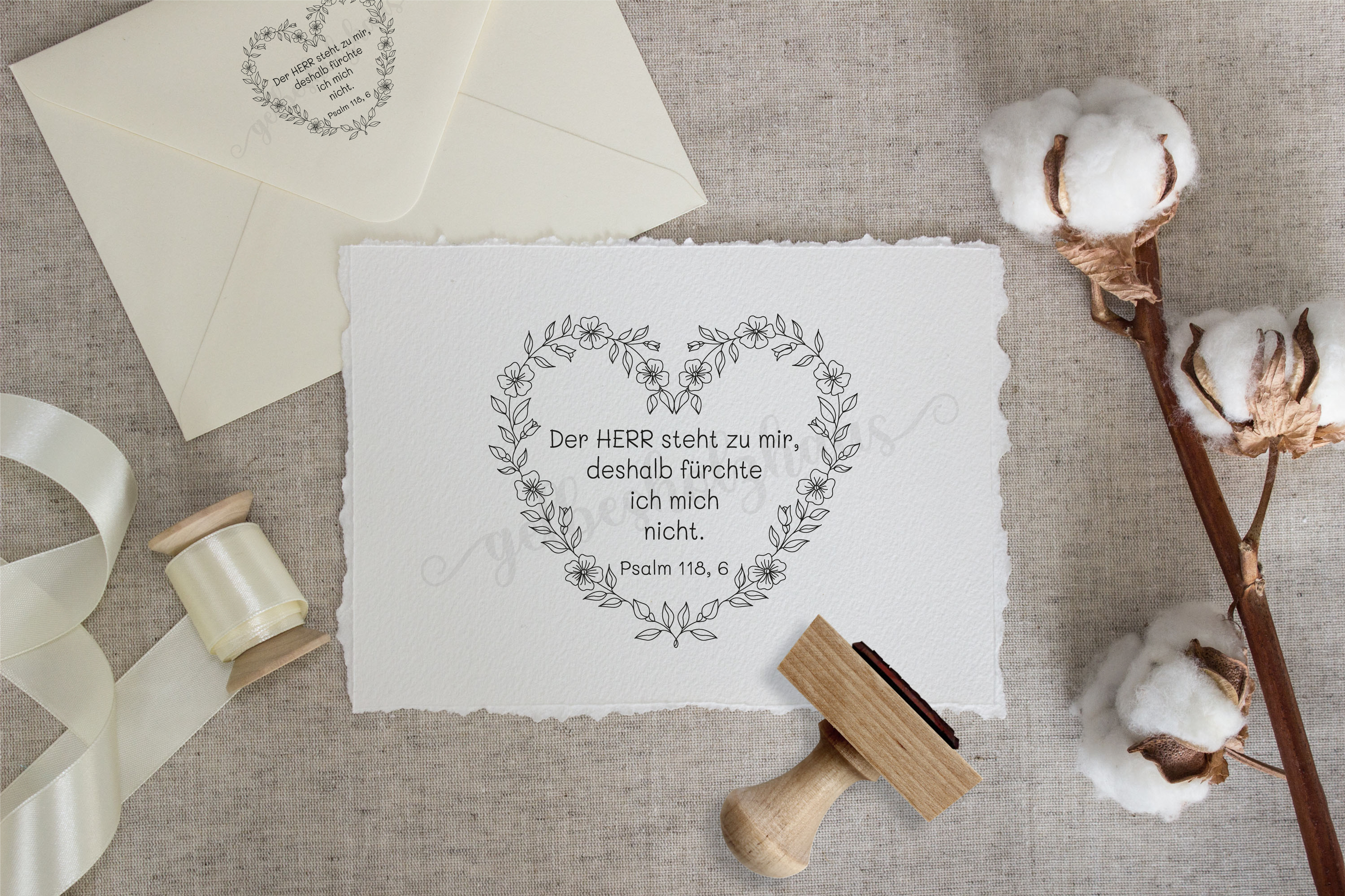 Bibelvers STEMPEL "Psalm 118, 6 - Der HERR steht zu mir"