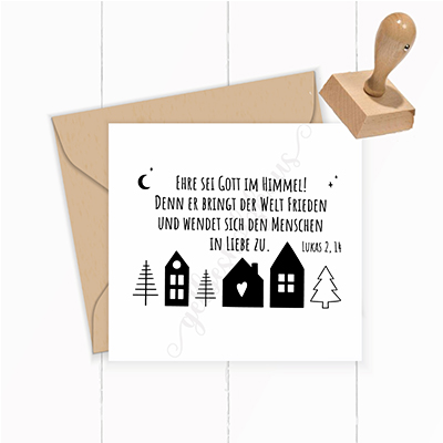 Weihnachts STEMPEL "Ehre sei Gott im Himmel! Lukas 2, 14" - ST0080