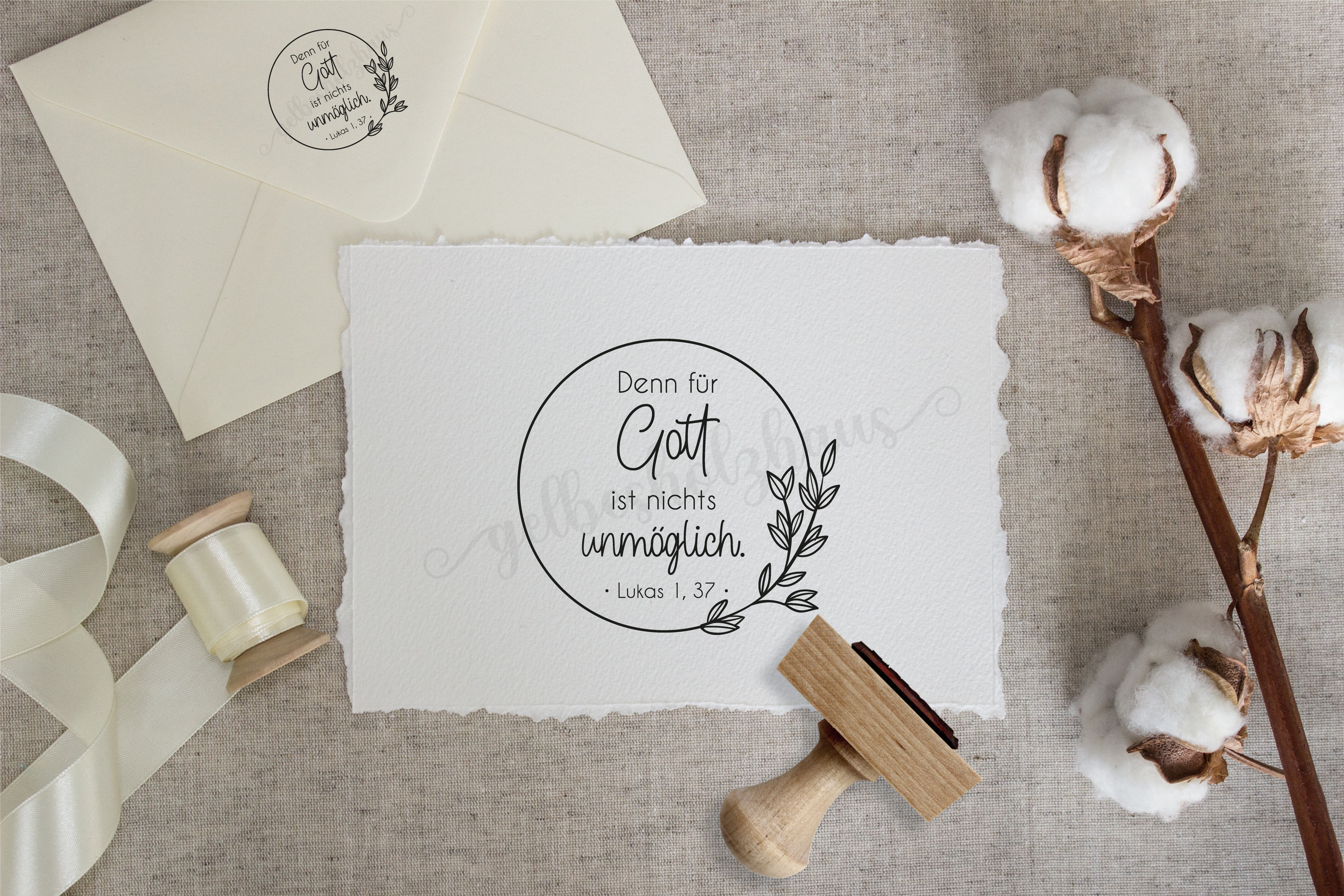 Bibelvers STEMPEL "Lukas 1,37 - Denn für Gott ist nichts unmöglich"