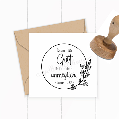 Bibelvers STEMPEL "Lukas 1,37 - Denn für Gott ist nichts unmöglich" - ST0084