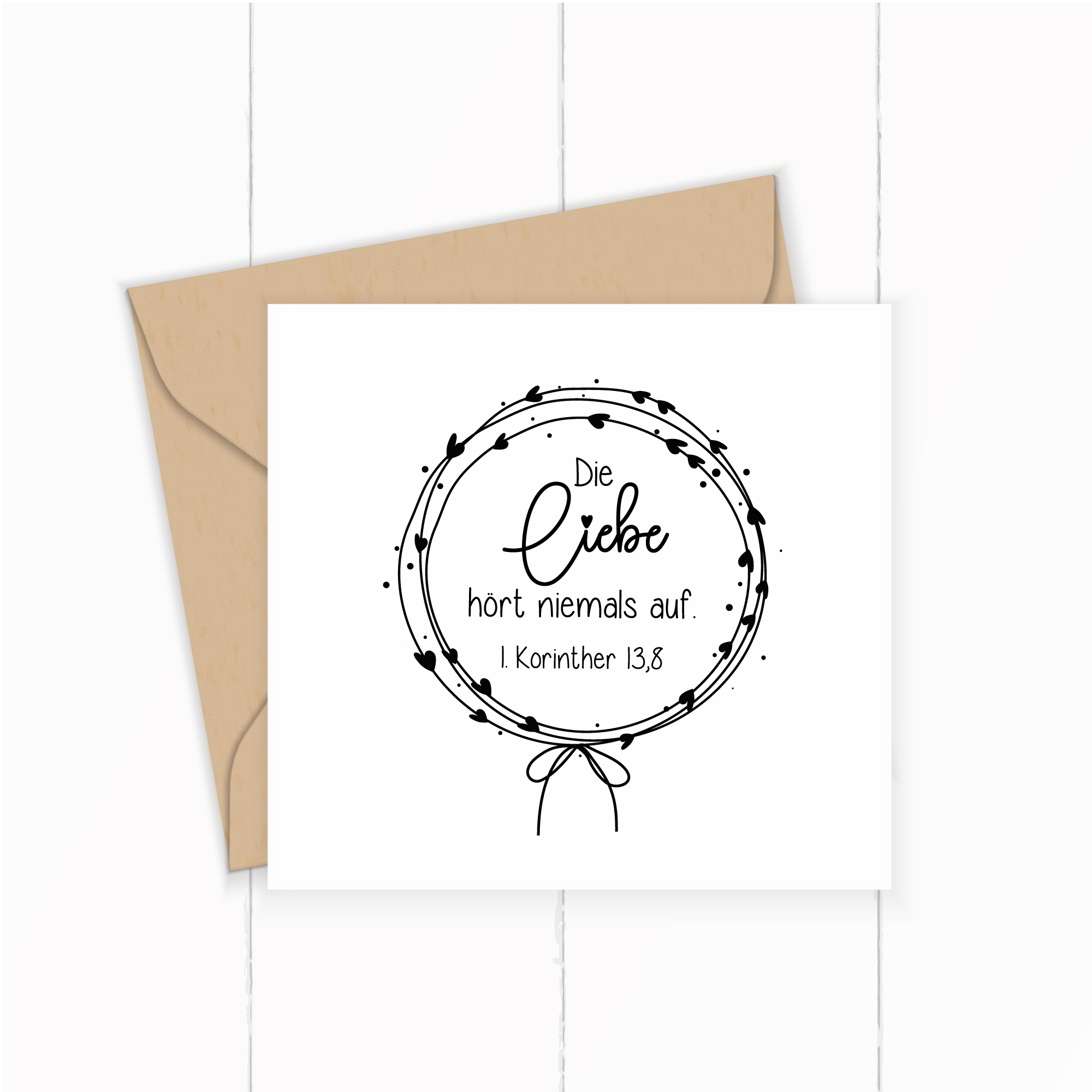 Bibelvers STEMPEL "1. Korinther 13, 8 - Die Liebe hört niemals auf!"