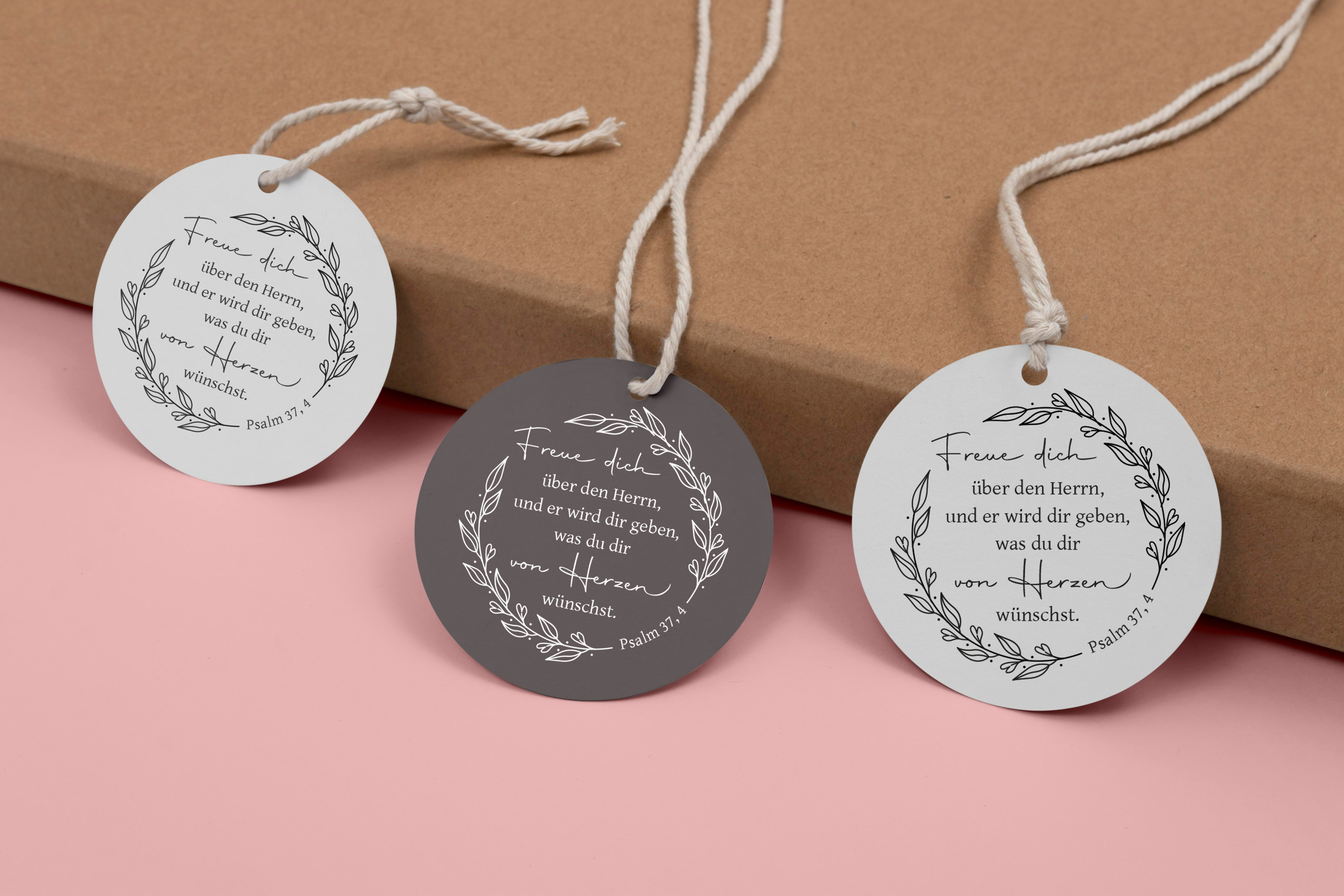 Floraler Bibelvers STEMPEL "Psalm 37, 4 - Freue dich über den Herrn"