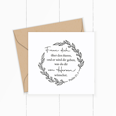 Floraler Bibelvers STEMPEL "Psalm 37, 4 - Freue dich über den Herrn" - ST0094