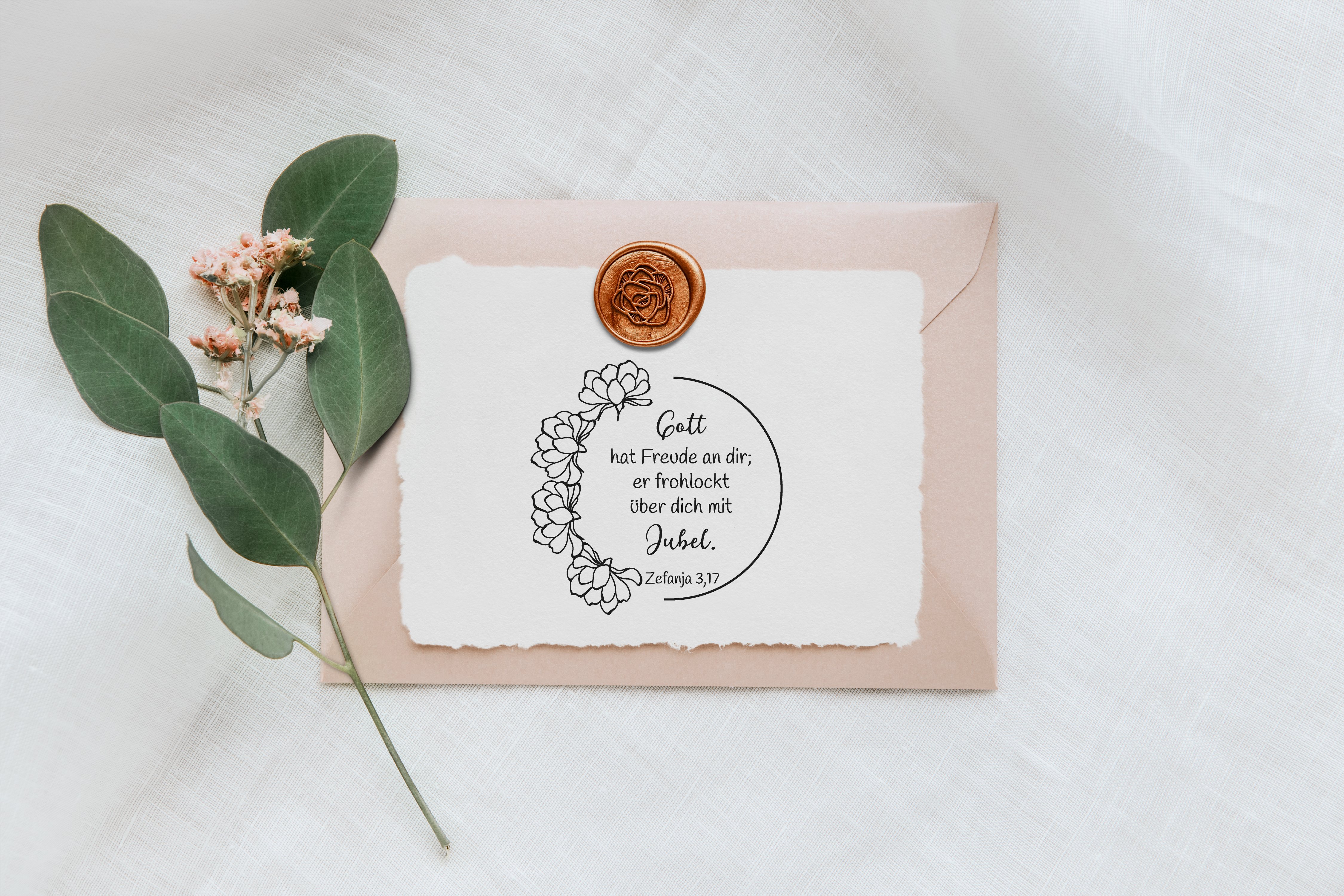 Bibelvers-STEMPEL "Zefanja 3, 17 - Gott hat Freude an dir"