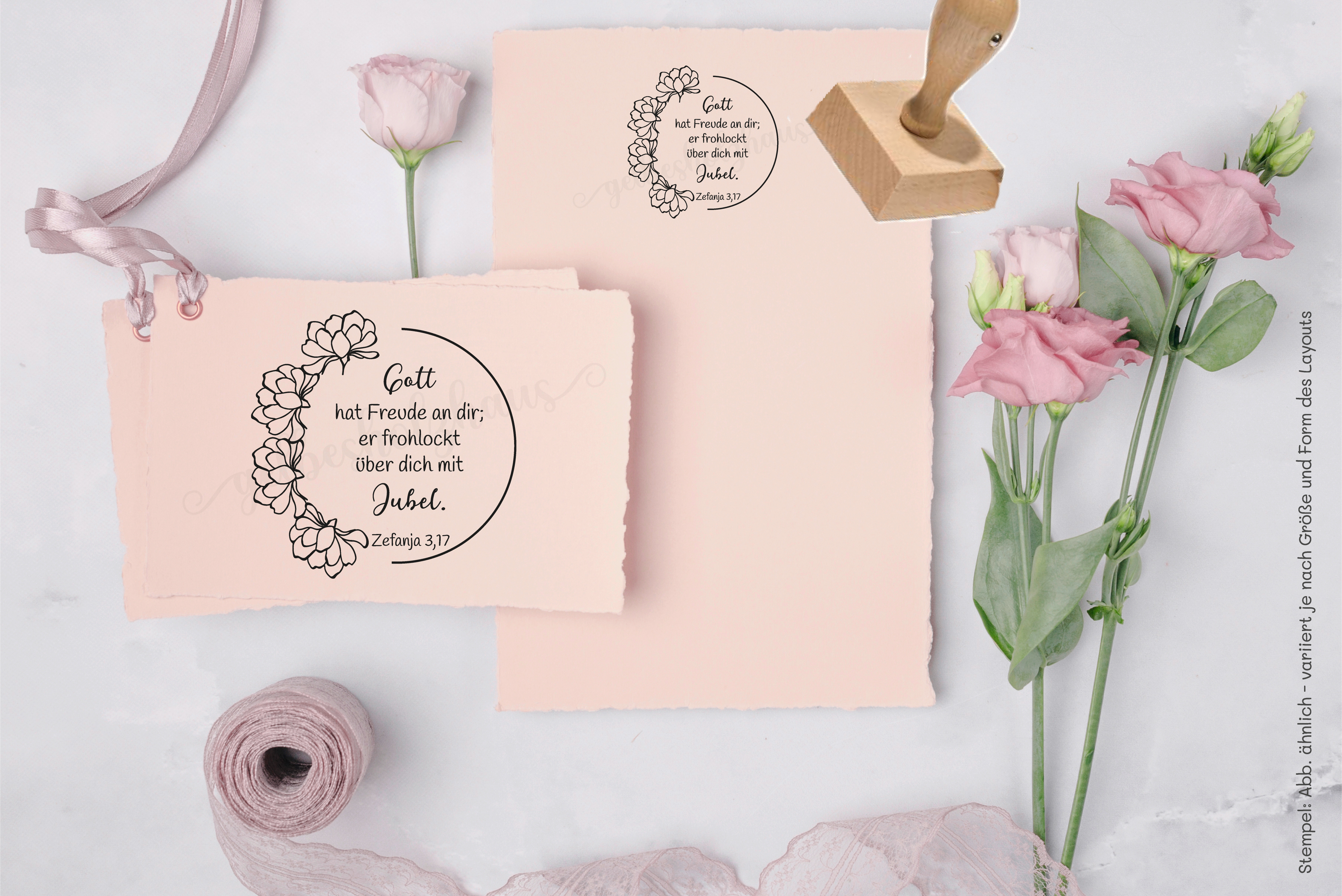 Bibelvers-STEMPEL "Zefanja 3, 17 - Gott hat Freude an dir"