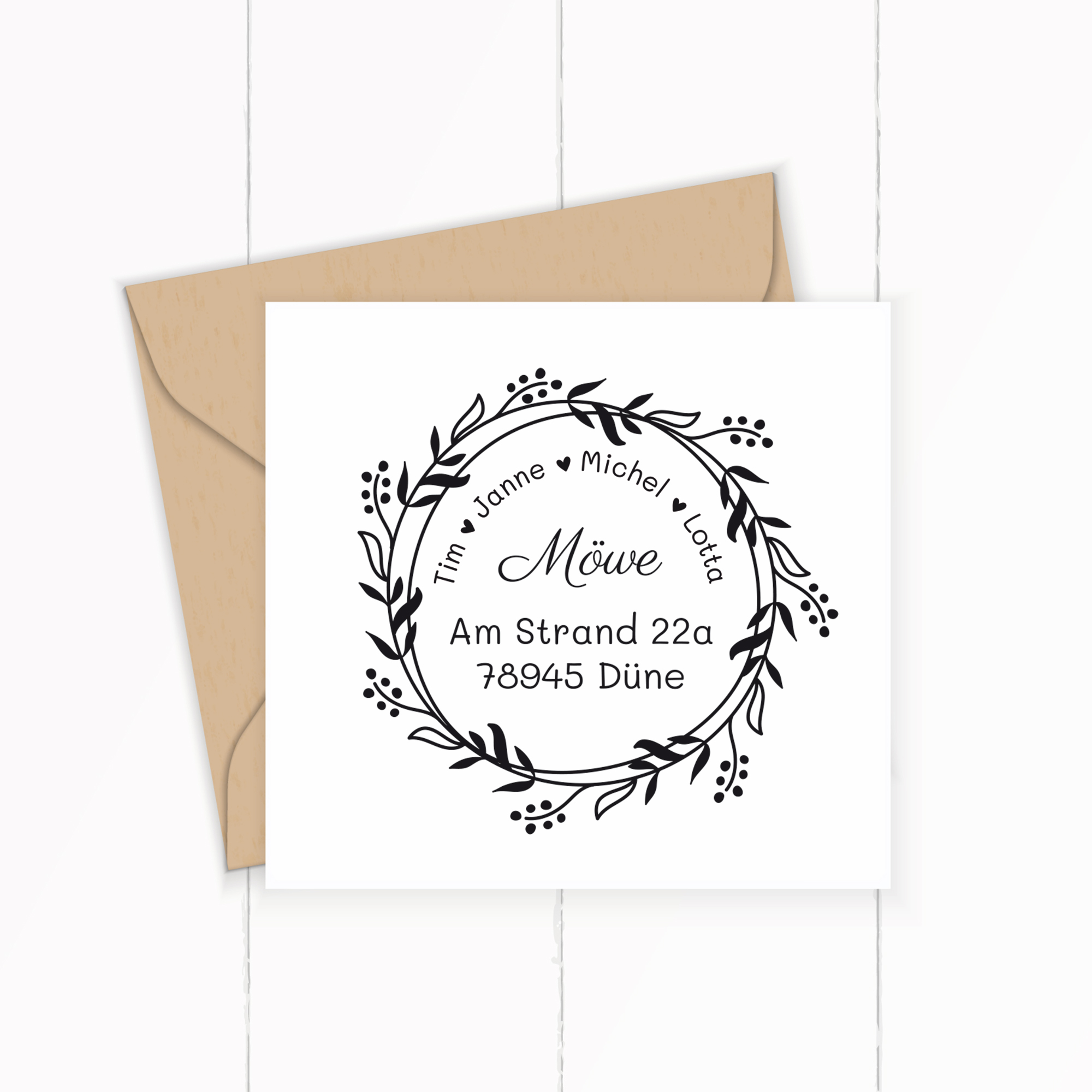 Personalisierter Adresstempel "Beerenzweige" | 4–10 cm