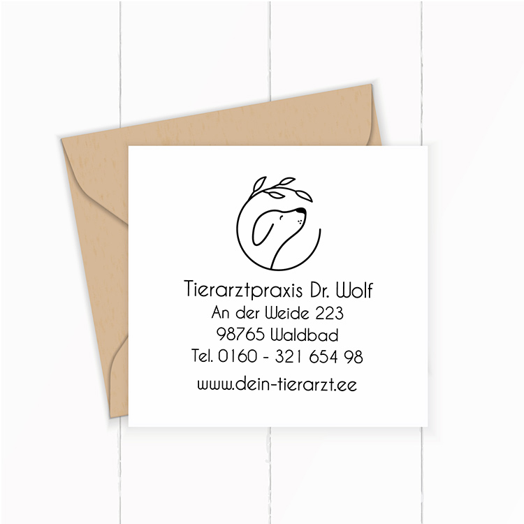 Stempel Tierarztpraxis | Personalisierter Adressstempel Tierarzt | Firmenstempel Hund Logo rund | Stempel Kleintierpraxis Veterinär