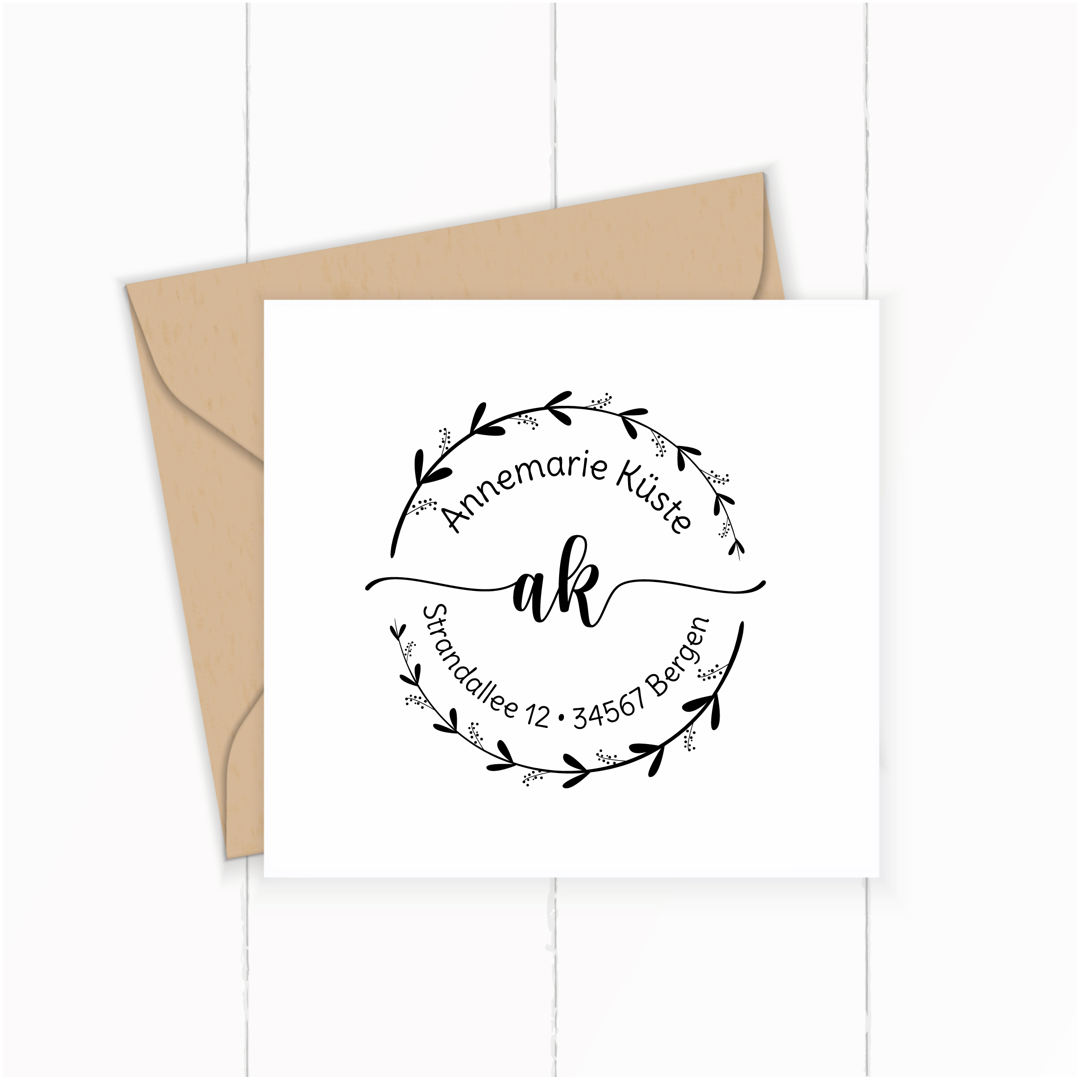 Personalisierter Adresstempel "Olive" | 4–10 cm