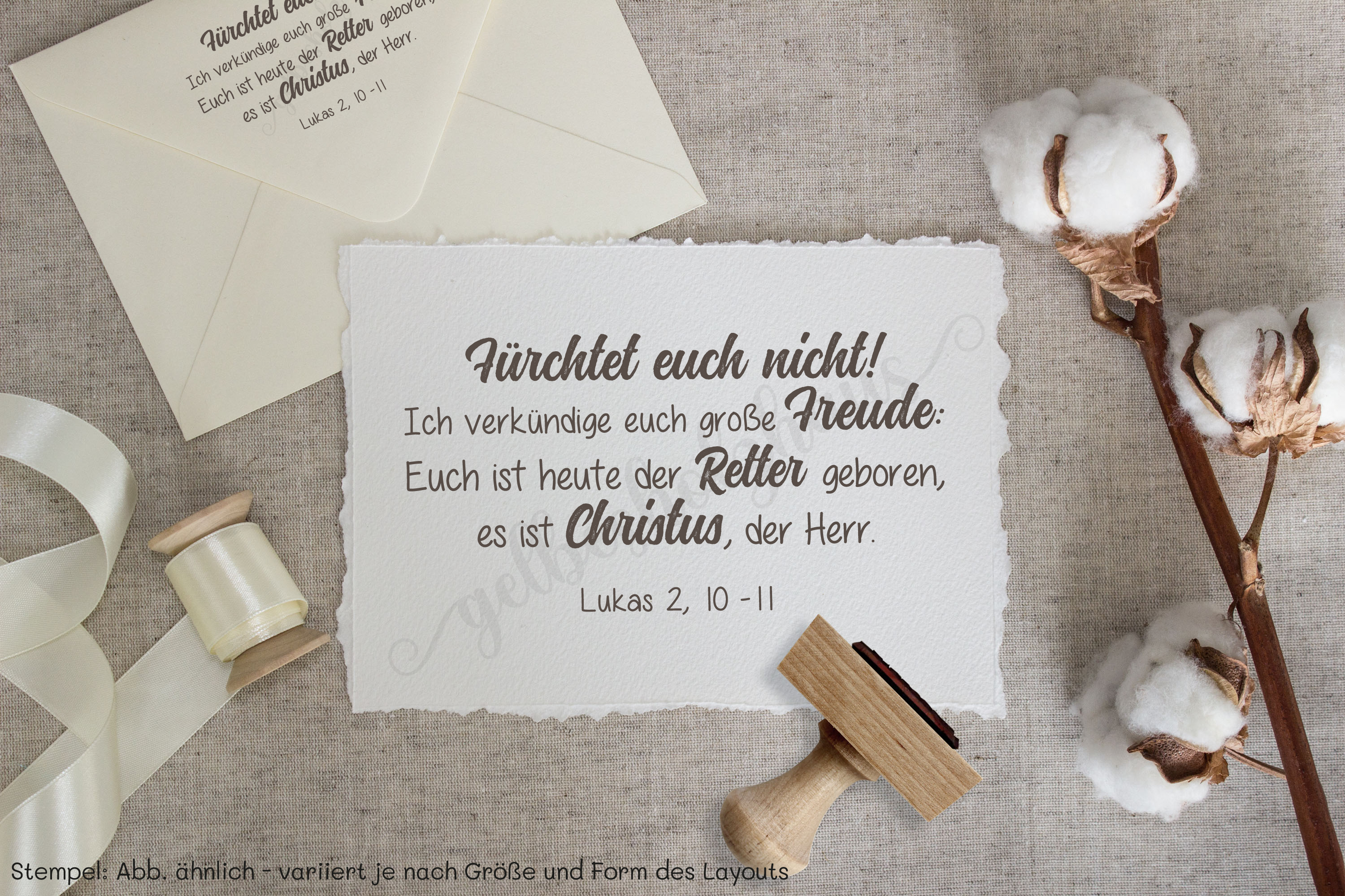 WeihnachtsSTEMPEL "Fürchtet euch nicht! Lukas 2,10-11"