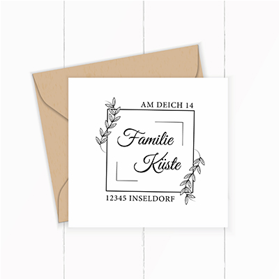 Personalisierter Adresstempel "Blätter" | 4–10 cm