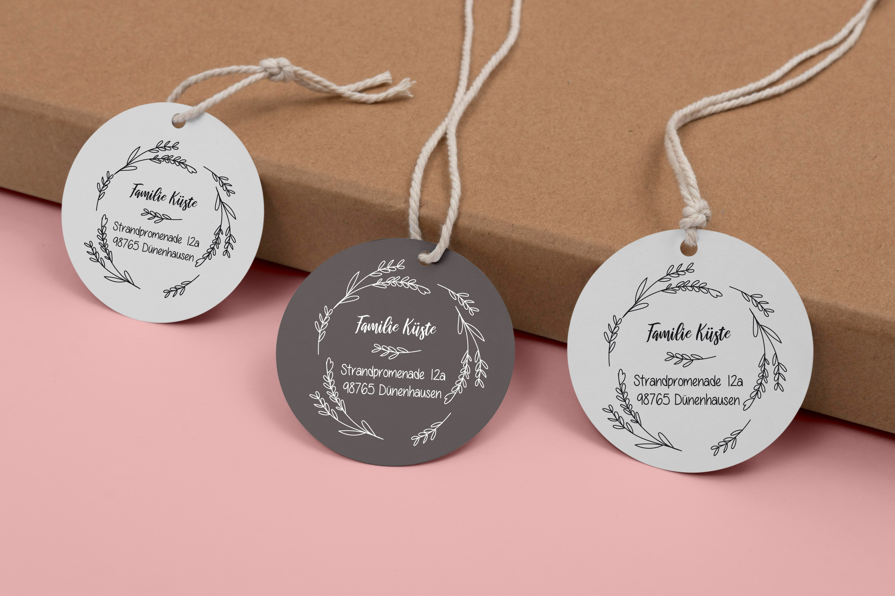 Personalisierter Adresstempel "Gräserkranz" | 4–10 cm 