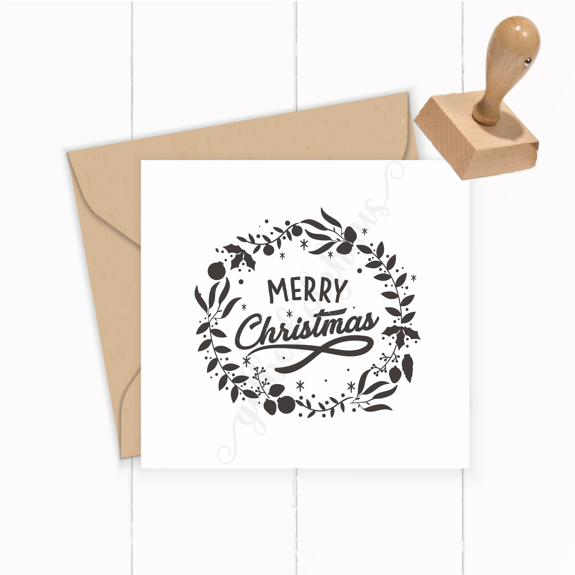 Weihnachts-STEMPEL Kranz "Merry Christmas"