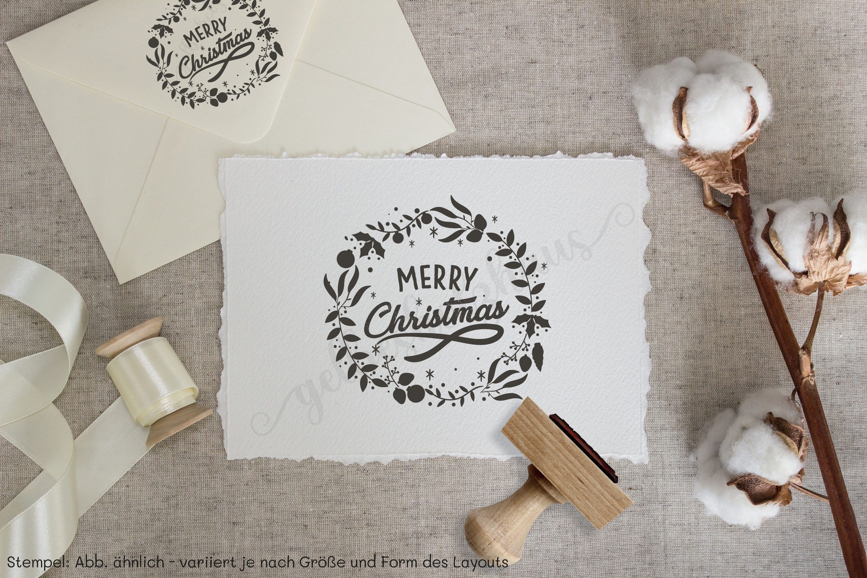 Weihnachts-STEMPEL Kranz "Merry Christmas"