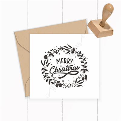 Weihnachts-STEMPEL Kranz "Merry Christmas" - ST0123