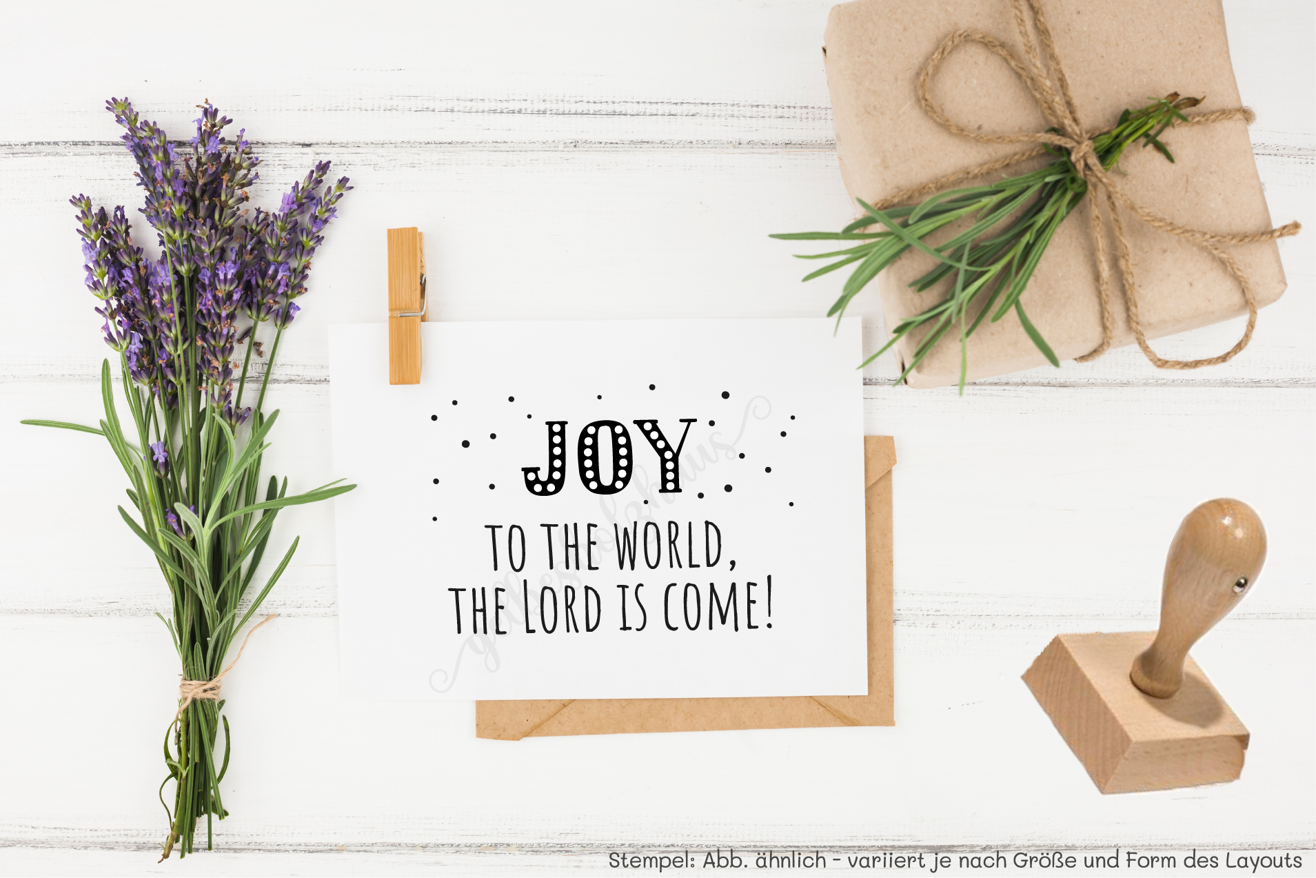 Weihnachts-STEMPEL "JOY to the World, the Lord is come!"