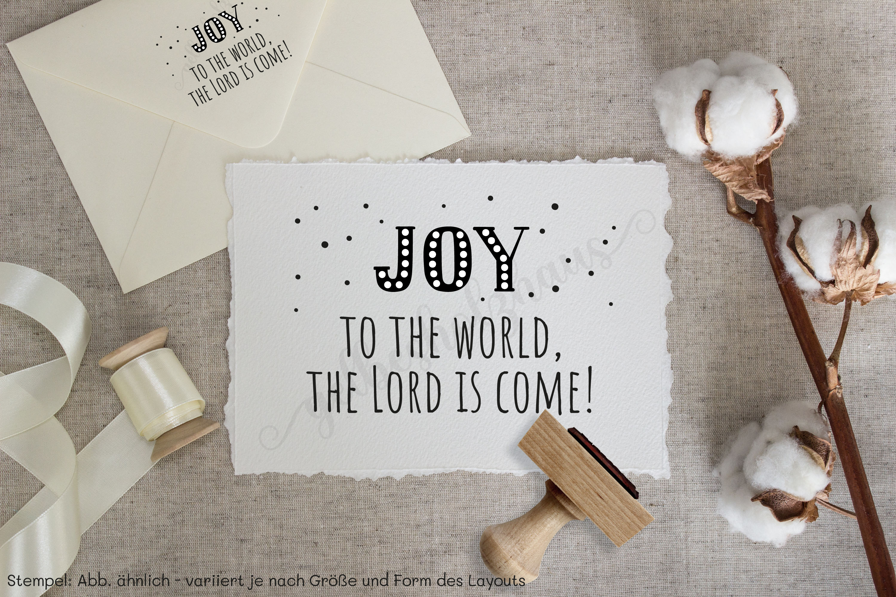 Weihnachts-STEMPEL "JOY to the World, the Lord is come!"