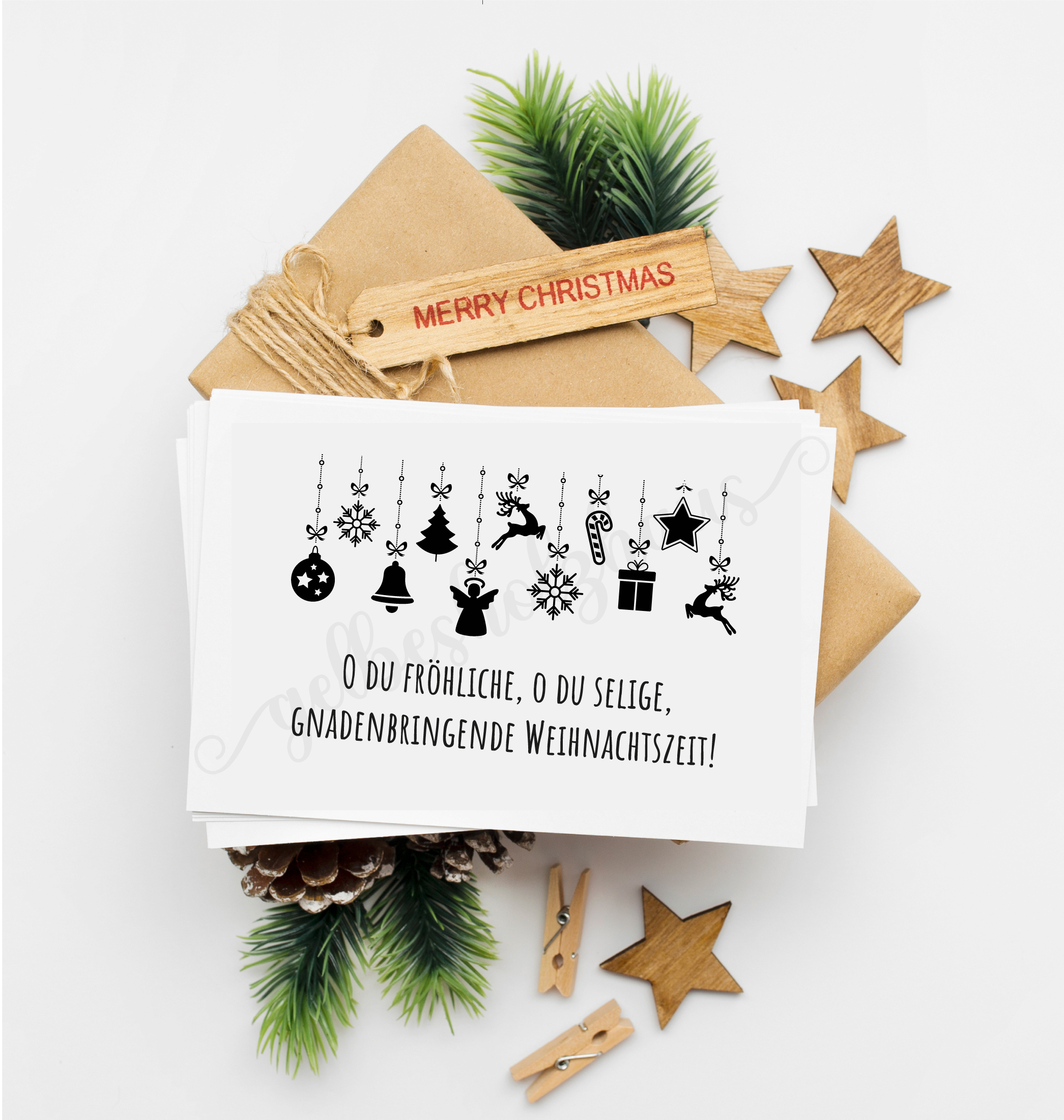 Weihnachts STEMPEL "O du Fröhliche, O du Selige, Gnadenbringende Weihnachtszeit!"