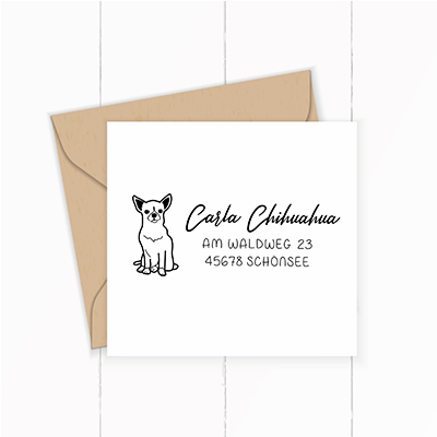 Personalisierbarer Adressstempel "Chihuahua" | 58 x 22 mm - ST0141