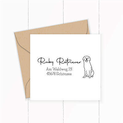 Personalisierbarer Adressstempel "Retriever" | 58 x 22 mm
