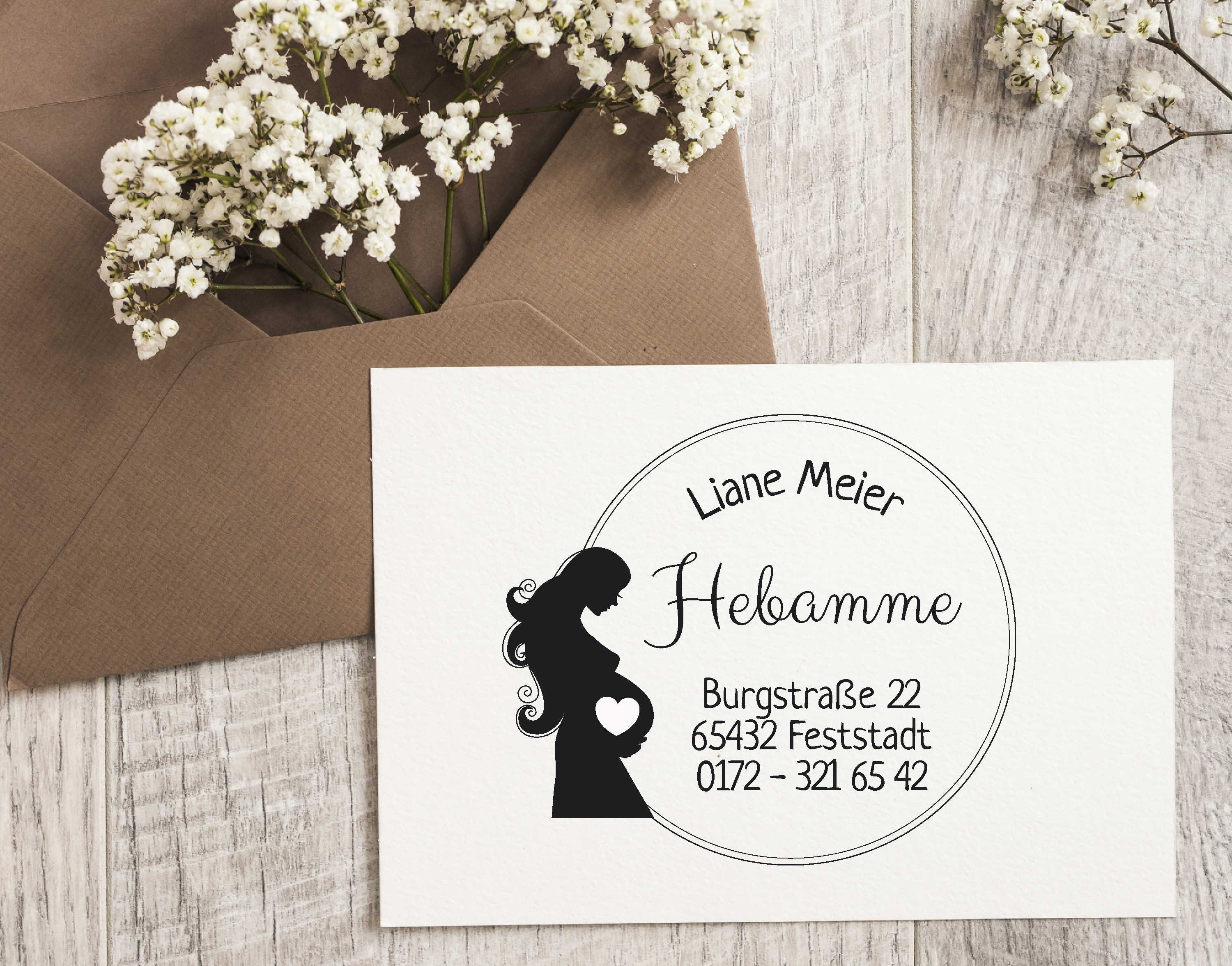 AdressSTEMPEL für Hebammen und Geburtshelfer "Babylove"