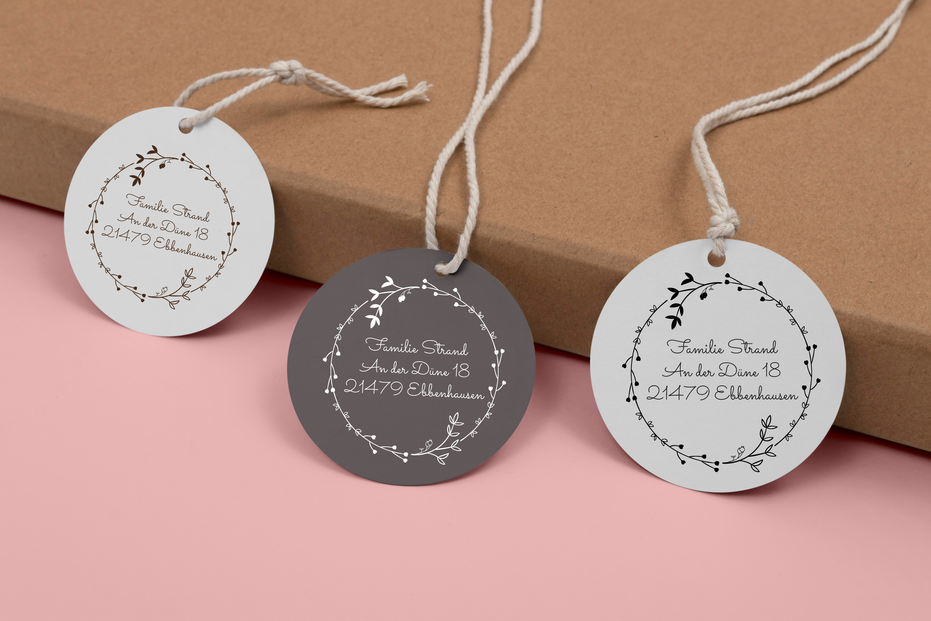 Personalisierter Adresstempel "Hagebutten-Herzchen" | 4–10 cm