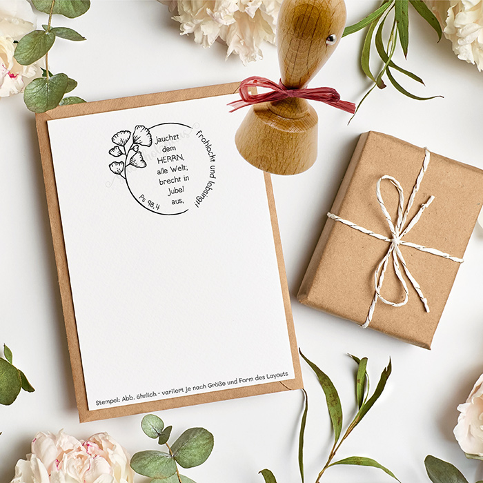 BibelversSTEMPEL "Psalm 98, 4 - Jauchzt dem Herrn, alle Welt"
