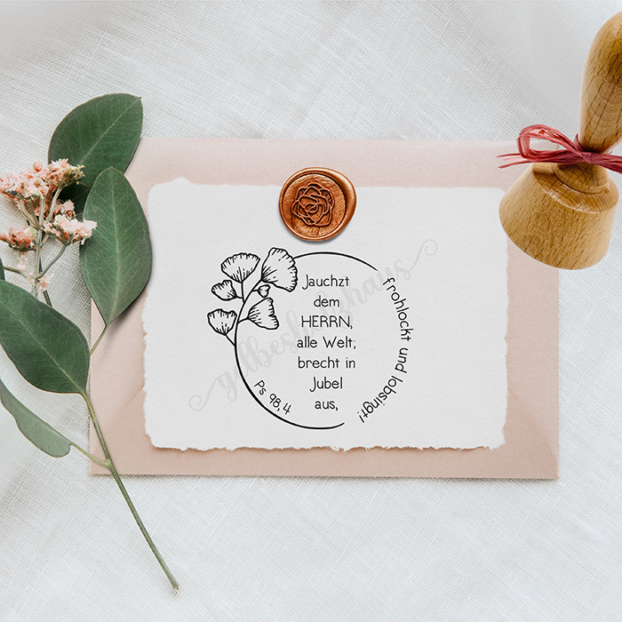 BibelversSTEMPEL "Psalm 98, 4 - Jauchzt dem Herrn, alle Welt"