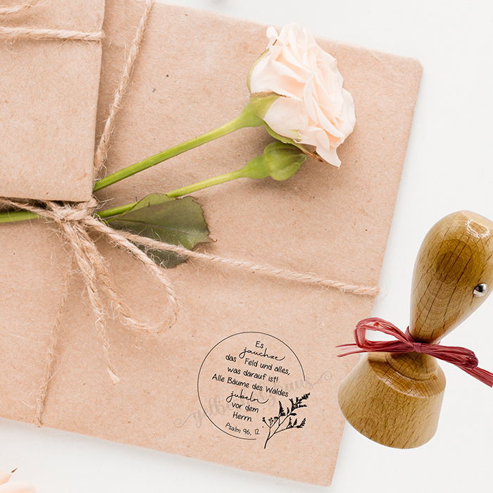 Bibelversstempel - Es jauchze das Feld - Psalm 96,12