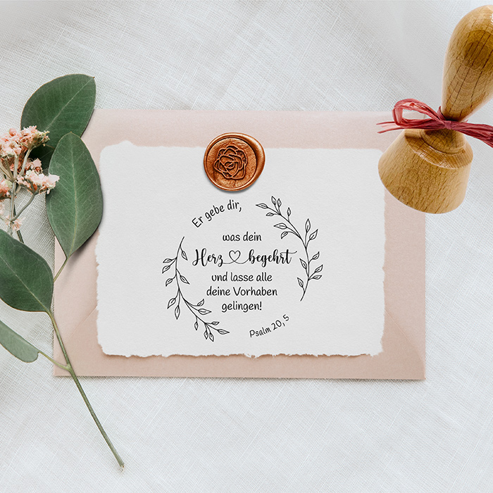 BibelversSTEMPEL - Er gebe dir, was dein Herz begehrt - Psalm 20, 5 