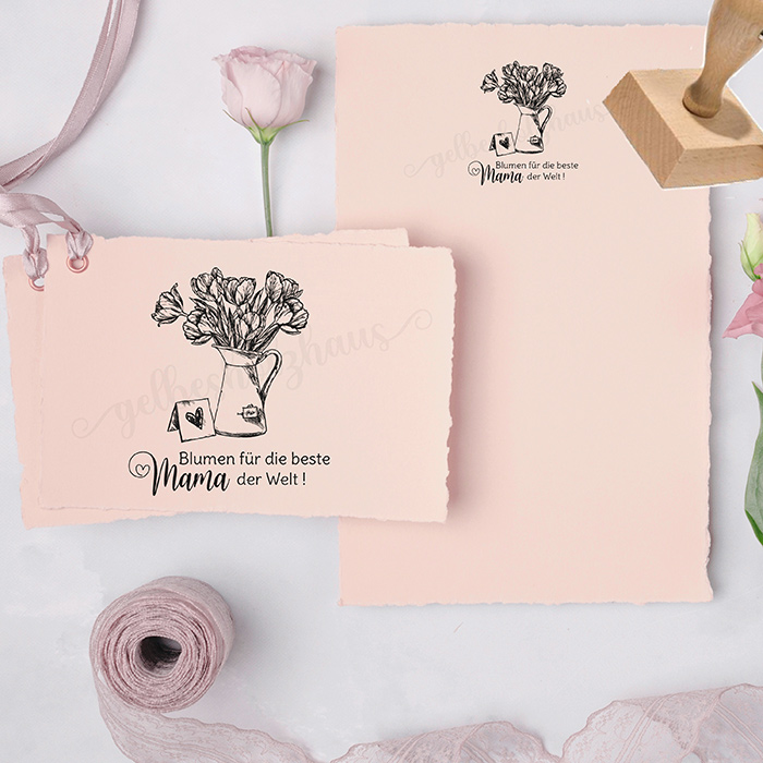 Muttertags-STEMPEL "Blumen für die beste Mama der Welt!" 