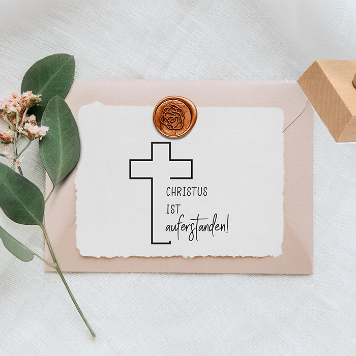 Oster STEMPEL "Christus ist auferstanden" für deine Oster-Post, Oster-Karten, Oster-Geschenke
