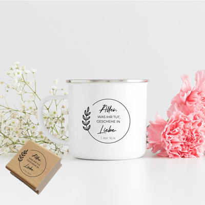 Jahreslosung 2024 STEMPEL Kranz "1.Korinther 16,14 - Alles, was ihr tut, geschehe in Liebe"