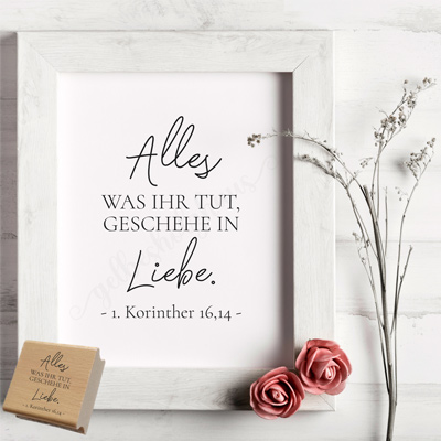 Jahreslosung 2024 STEMPEL "1.Korinther 16,14 - Alles, was ihr tut, geschehe in Liebe"