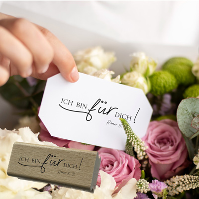 Bibelvers-STEMPEL "Römer 8, 31 - Ich bin für dich!"