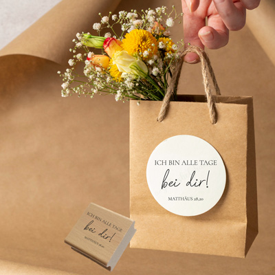 Bibelvers-STEMPEL "Matthäus 28,20 - Ich bin alle Tage bei dir!" 