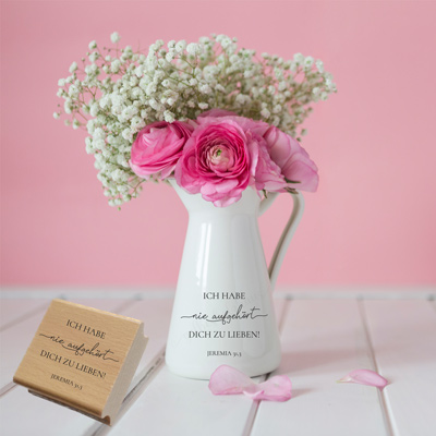 Bibelvers-STEMPEL "Jeremia 31,3 - Ich habe nie aufgehört dich zu lieben" 