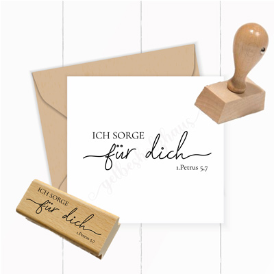 Bibelvers-STEMPEL "1.Petrus 5,7 - Ich sorge für dich"