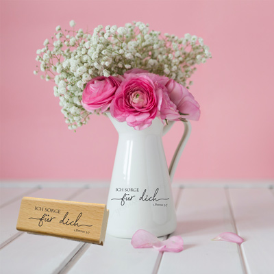 Bibelvers-STEMPEL "1.Petrus 5,7 - Ich sorge für dich"