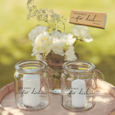 Bibelvers-STEMPEL "1.Petrus 5,7 - Ich sorge für dich"